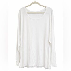Maurices 2X White Long Sleeve Soft Rayon Blend Top New